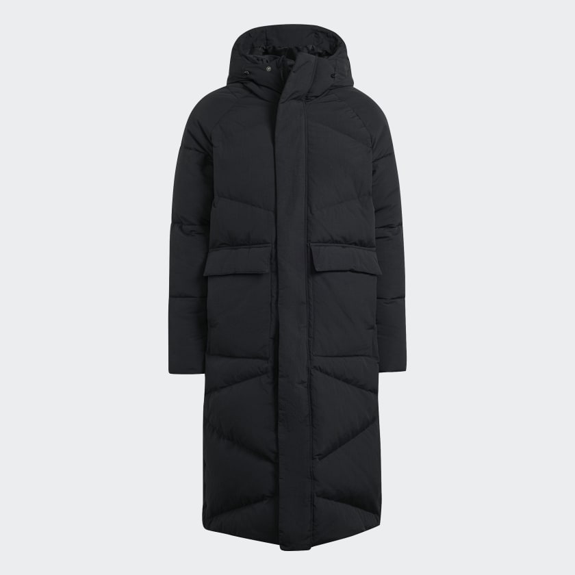 大注目！最新☆アディダスダウン☆Big Baffle Down Coat adidas Big Baffle Down Jacket Black 1 MD (US 8-10) at Amazon