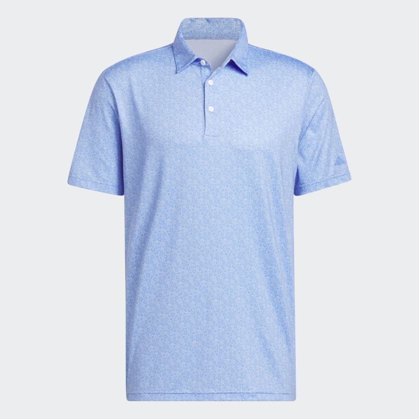 adidas Ultimate365 Allover Print Golf Polo Shirt - Blue adidas Ultimate365 Allover Print Golf Polo Shirt - Blue