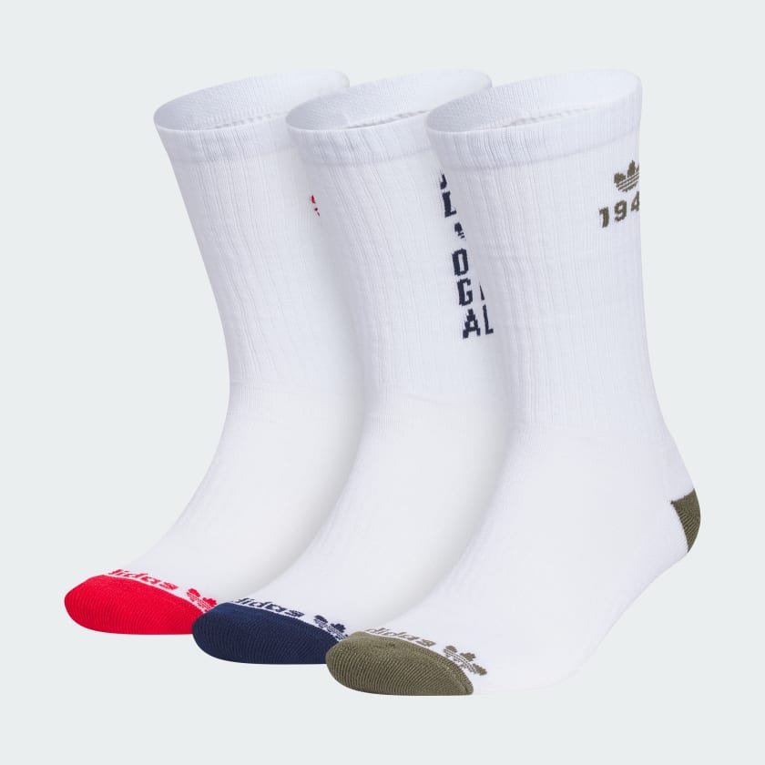 Adidas Energy 2.0 Crew Socks 3 Pairs White L Originals Socks