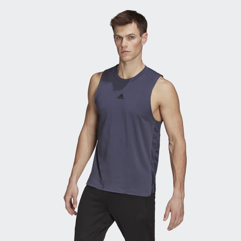 adidas AEROREADY Yoga Sleeveless Tee Blue adidas Malaysia