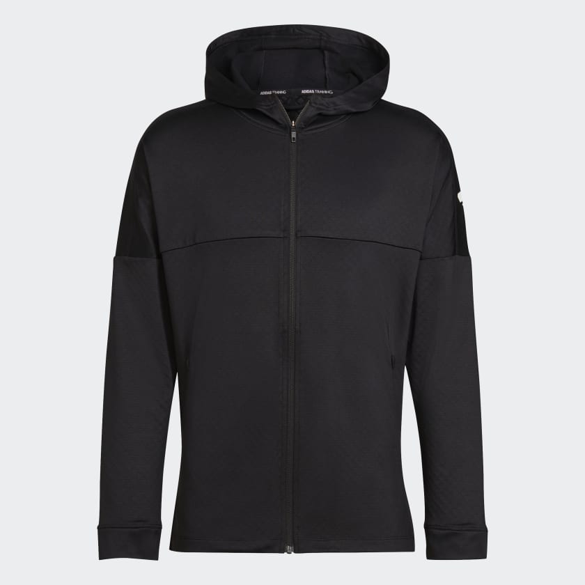 Adidas black zip up clearance