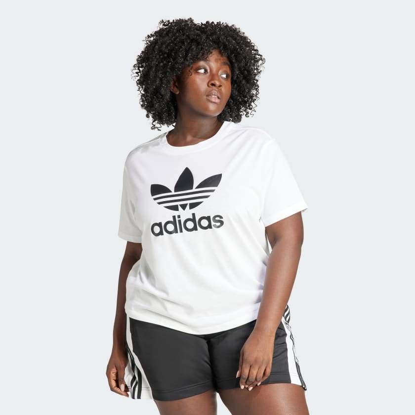 adidas Adicolor Trefoil Boxy T-Shirt Große adidas Weiß | – Deutschland Größen 