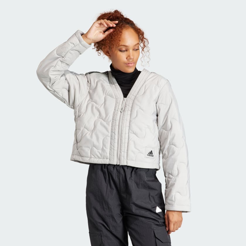 adidas Nuganic Crop Light Insulation Jacket - Grey | Women's Lifestyle |  adidas US