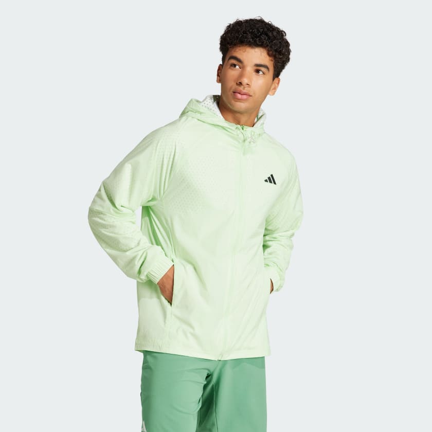 adidas Tennis Pro Semi Transparant Ritsjack Groen adidas Offici le Shop