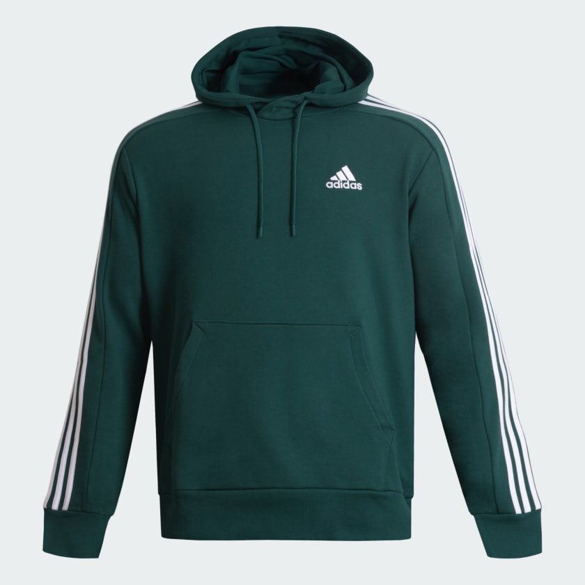 adidas Sudadera con Gorro Essentials 3 Franjas French Terry Verde adidas Mexico