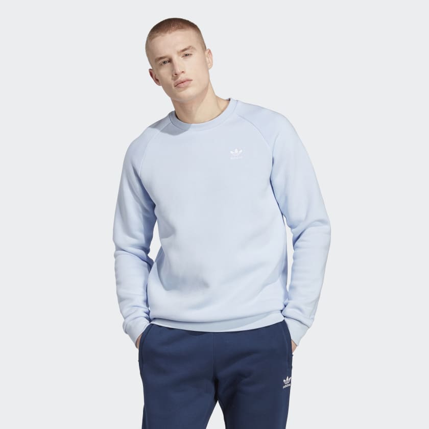 adidas Trefoil Essentials Crewneck Sweatshirt - Blue | adidas Canada