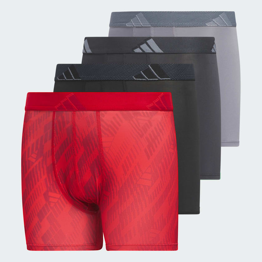 Boys 4 20 Adidas Youth Microfiber Graphic 4 Pack Boxer Brief Boy s Size Large Red