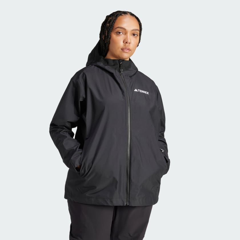 Terrex Hiking Multi (Plus adidas Jacket - | US | Rain.Rdy Black Women\'s Size) adidas 2.5L