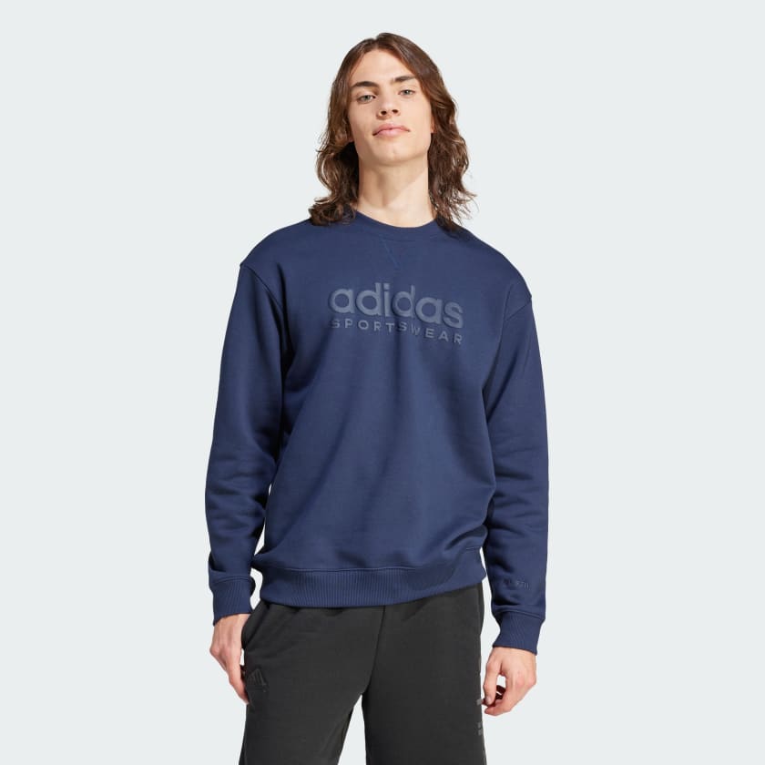 adidas ALL SZN Fleece Graphic Men\'s Sweatshirt adidas | Lifestyle | Blue - US