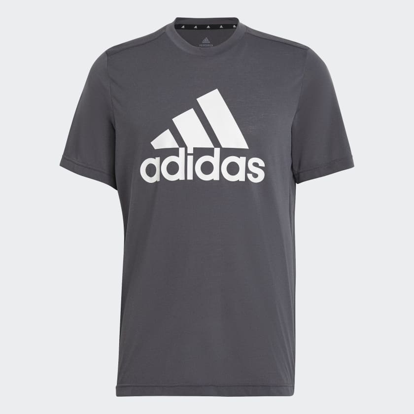 adidas AEROREADY Designed 2 Move Feelready Sport Logo Tee Grey adidas New Zealand