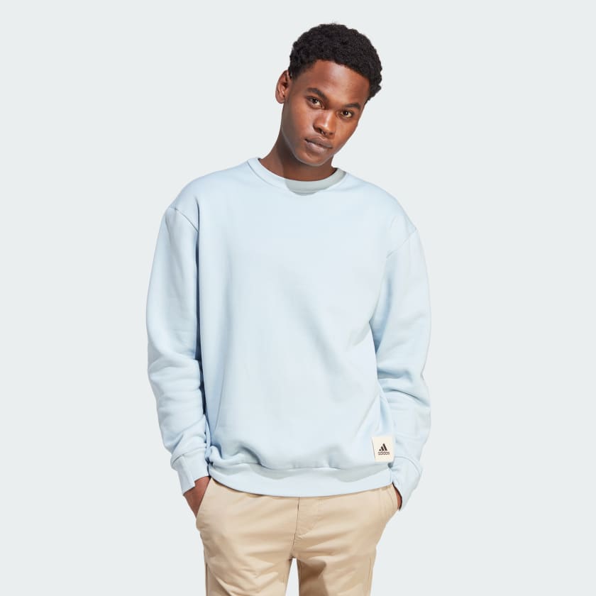 adidas Lounge Fleece Sweatshirt - Blue | Men's Lifestyle | adidas