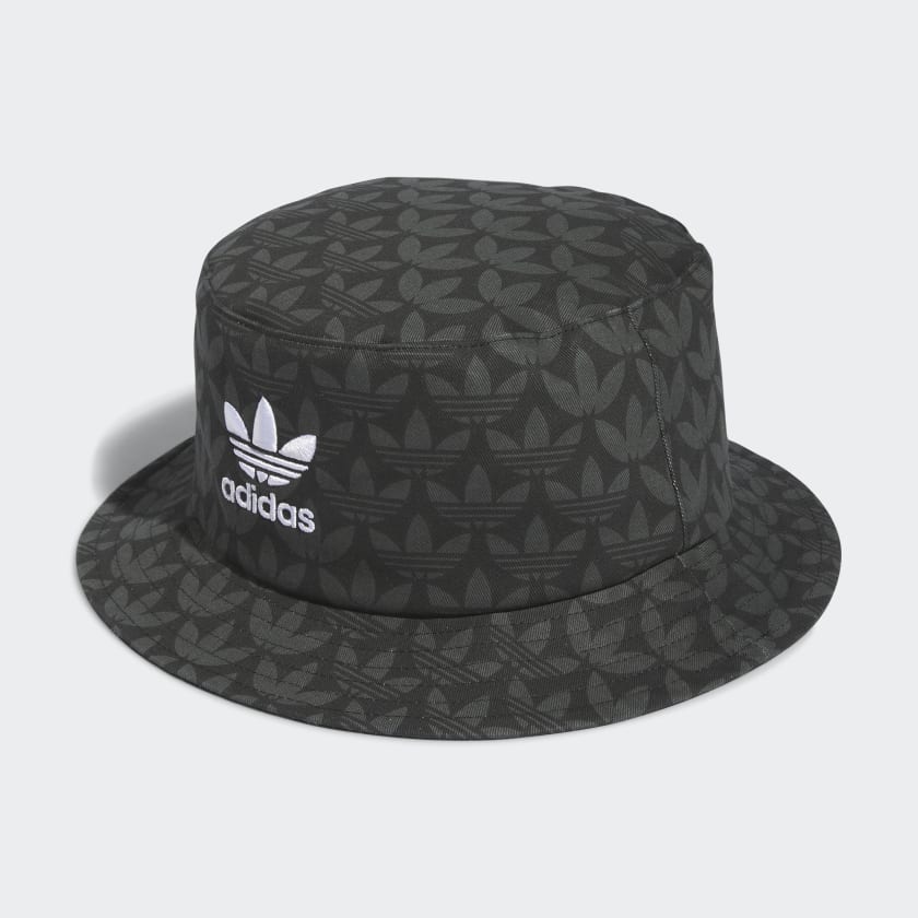 adidas Originals Monogram Print Bucket Hat Black