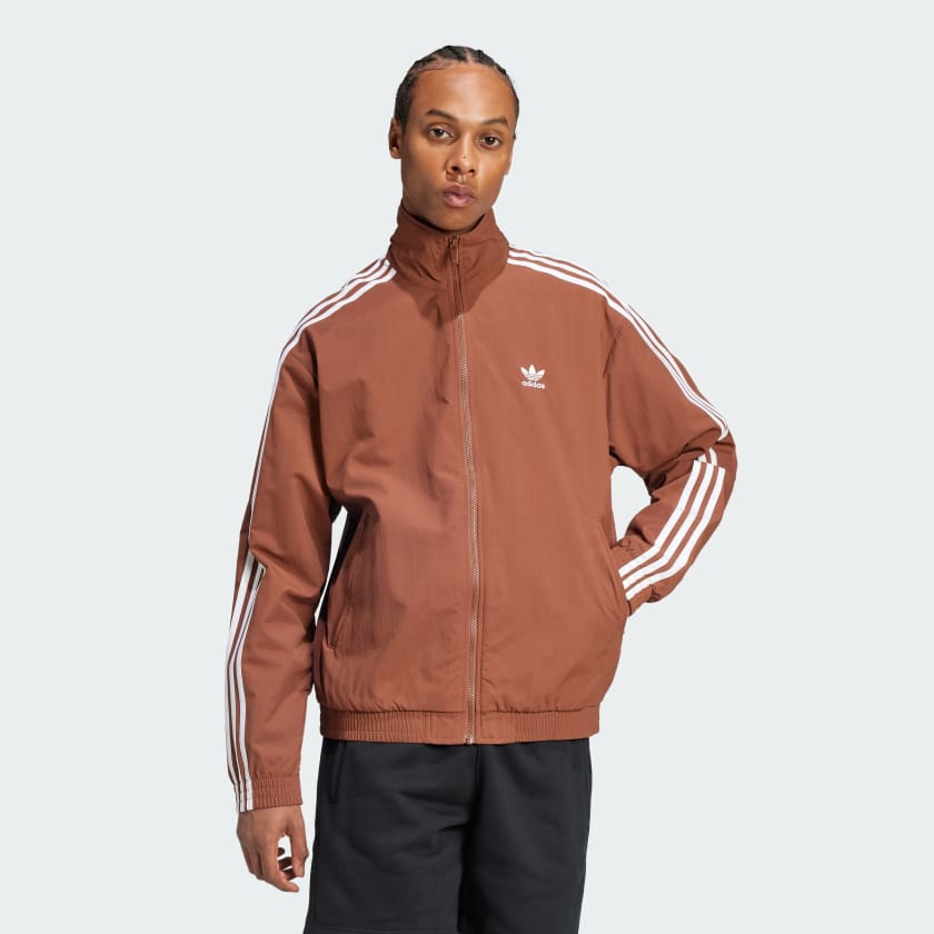 adidas Adicolor Woven Firebird Track Top - Brown | Free Shipping with  adiClub | adidas US