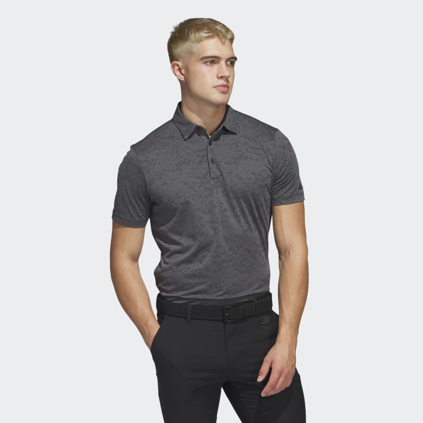 Adidas Textured Jacquard Golf Polo Shirt