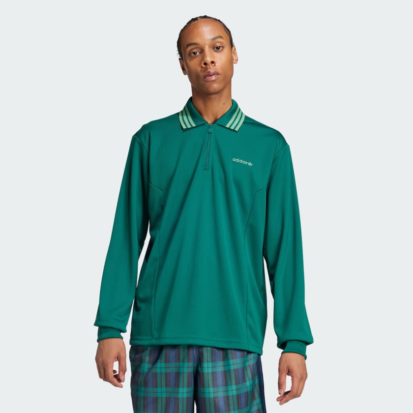 Adidas zip polo hot sale