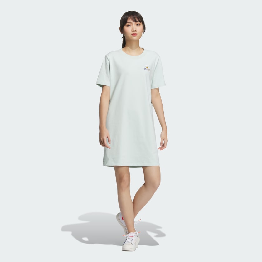 Adidas trefoil dress green cheap
