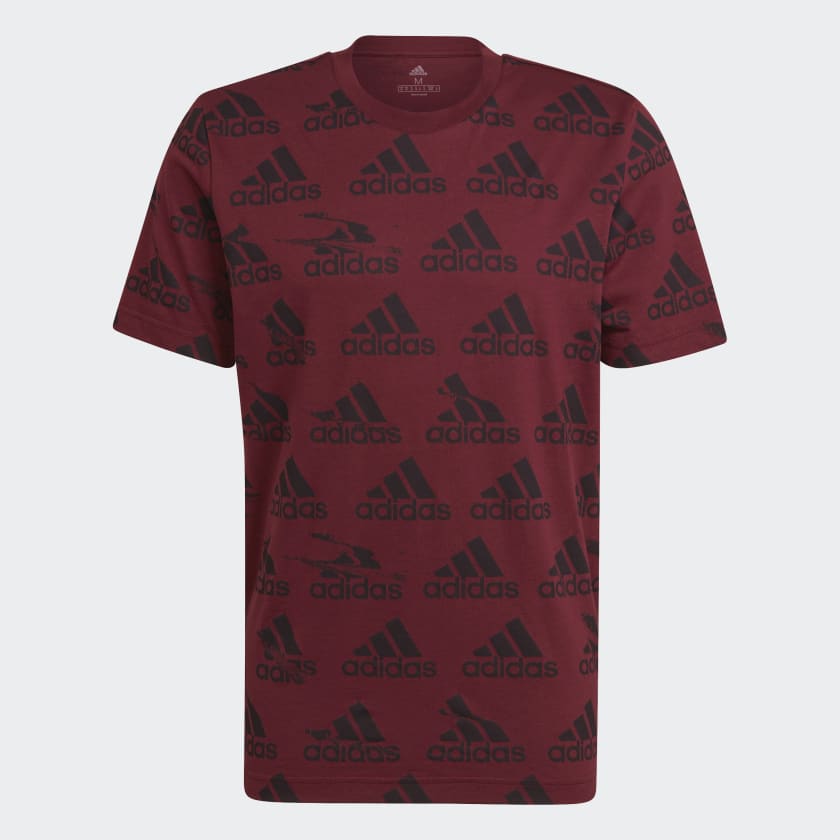 adidas Essentials Brandlove Tee Burgundy Men s Training