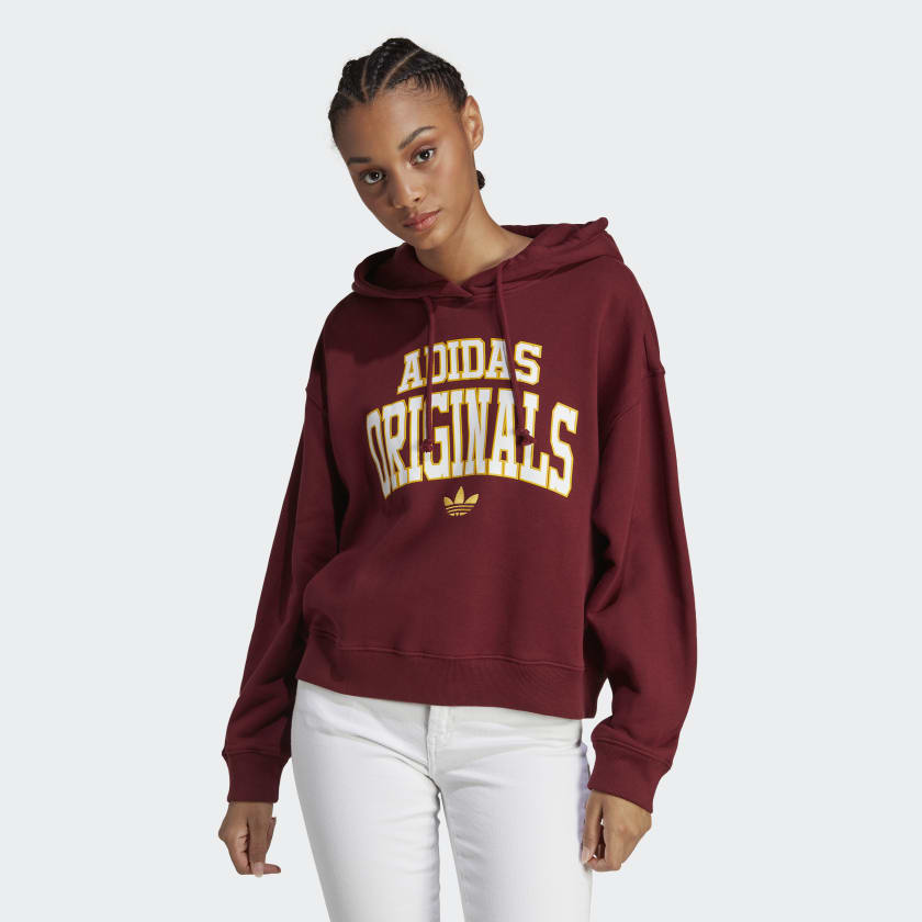Adidas maroon hoodie womens sale