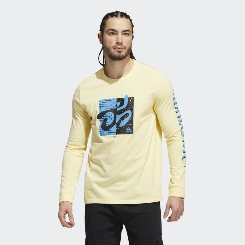 adidas New York Series Long Sleeve Graphic Tee - Yellow | Men's