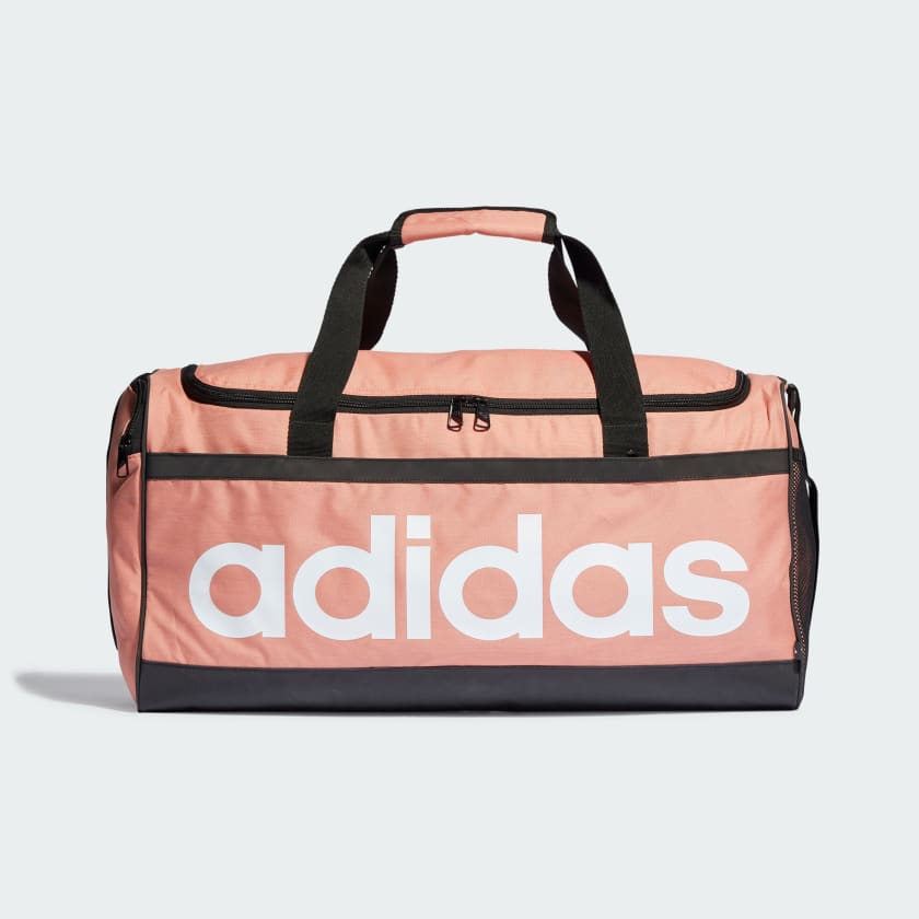 adidas Essentials Linear Duffel Bag Medium - Red | adidas UK