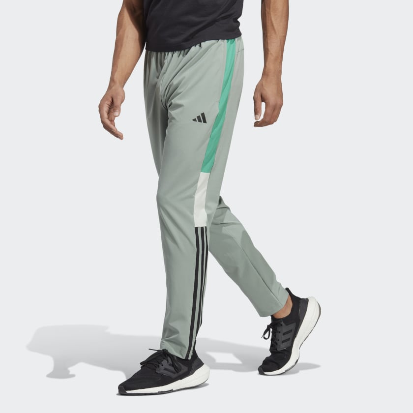 adidas Men's Training Training Colorblock 3-Stripes Pants - Green ...