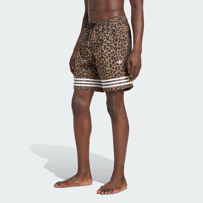adidas Leopard 8 Inch Swim Short - Brown | Free Shipping