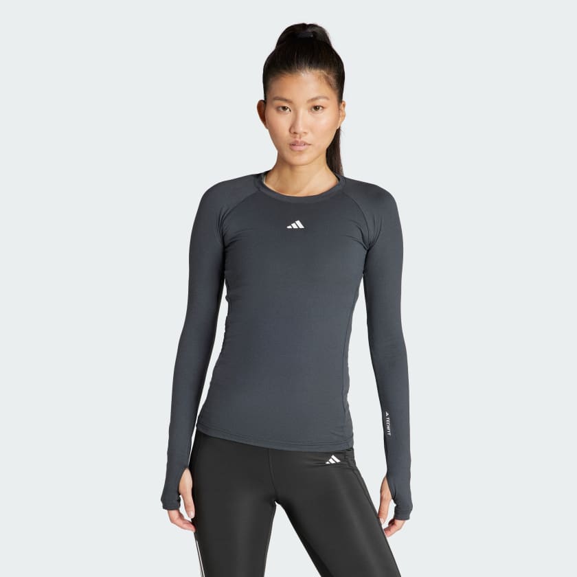 Haut d entra nement manches longues Techfit Noir adidas