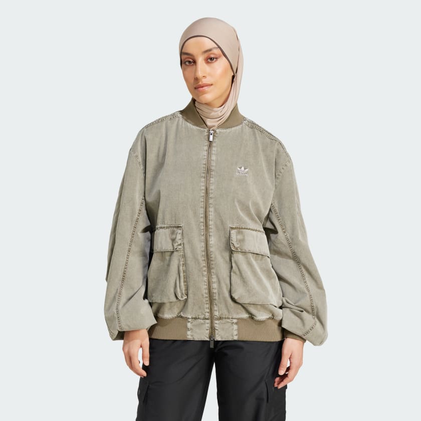 Adidas green bomber jacket womens clearance