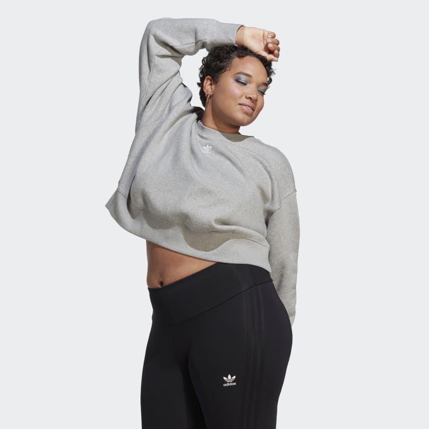 Sweatshirt US | adidas (Plus - Essentials Size) Lifestyle Grey Adicolor Crew adidas Women\'s |