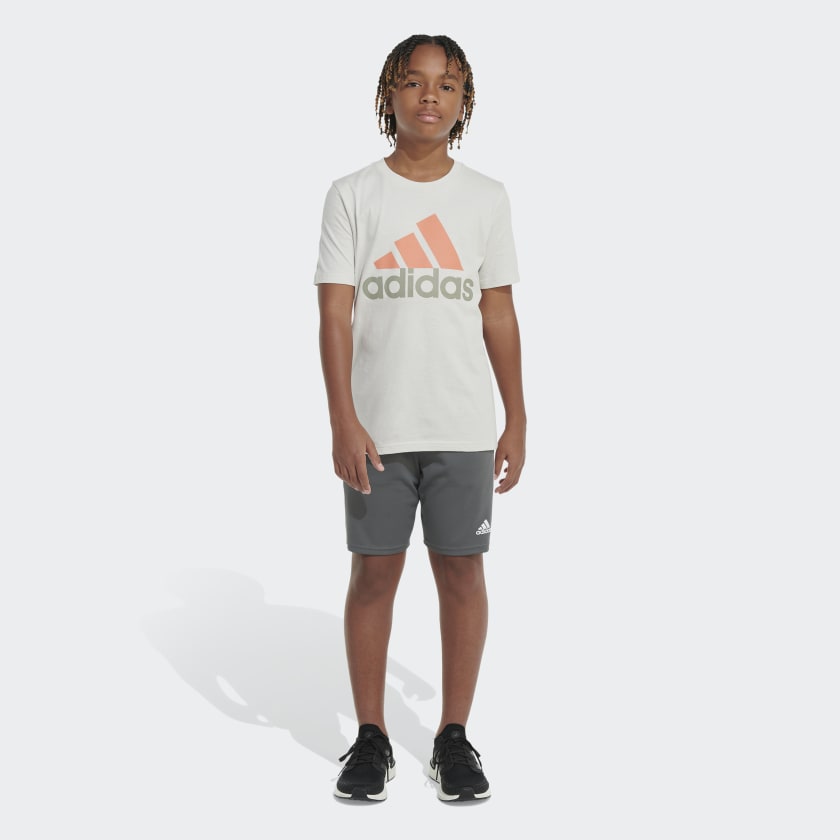 adidas Short Sleeve 2-Tone Sportswear Logo Tee - Beige | Kids' Training ...