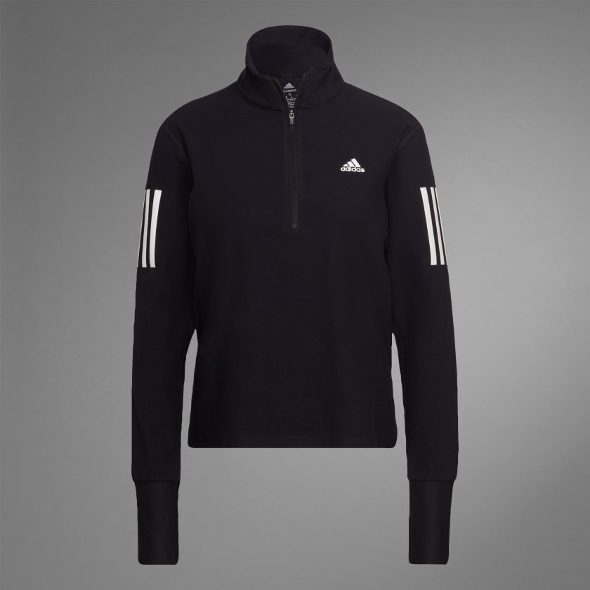 Felpa da running Own the Run 1 2 Zip Nero HC6330 HM30