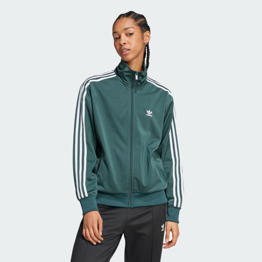 adidas Adicolor Classics Loose Firebird Track Top Green adidas New Zealand