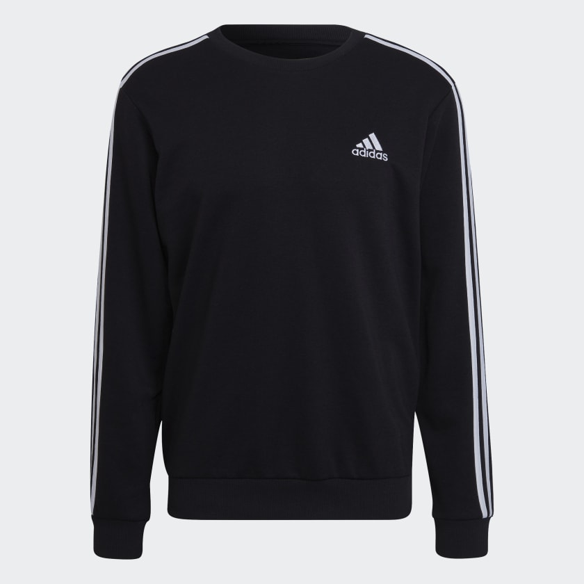 Poleron Essentials 3 Tiras Felpa Francesa Negro adidas adidas Chile