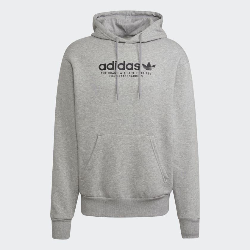 Grey adidas hoodie discount with black logo