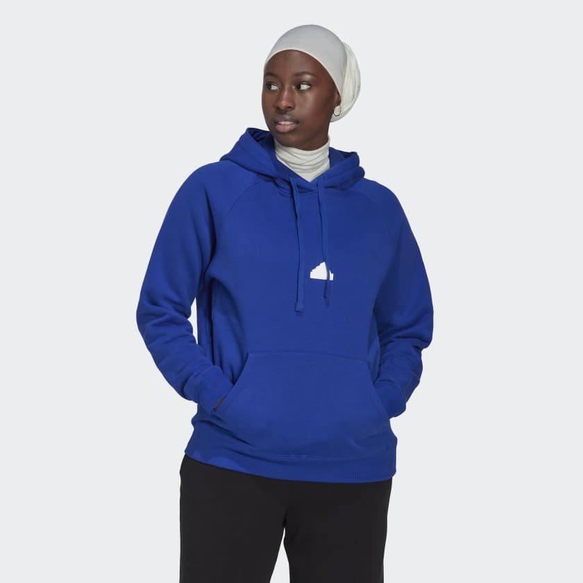 adidas Buzo con Capucha Oversized Azul adidas Argentina