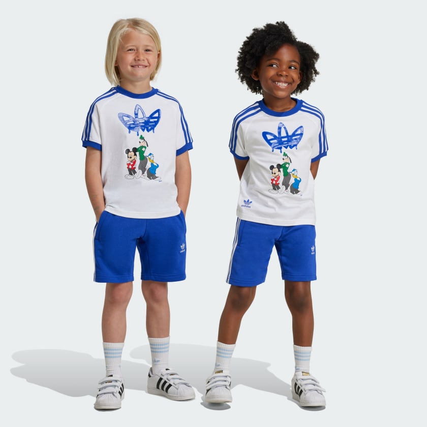adidas x Disney Mickey Mouse Shorts Tee Set Kids White adidas Singapore