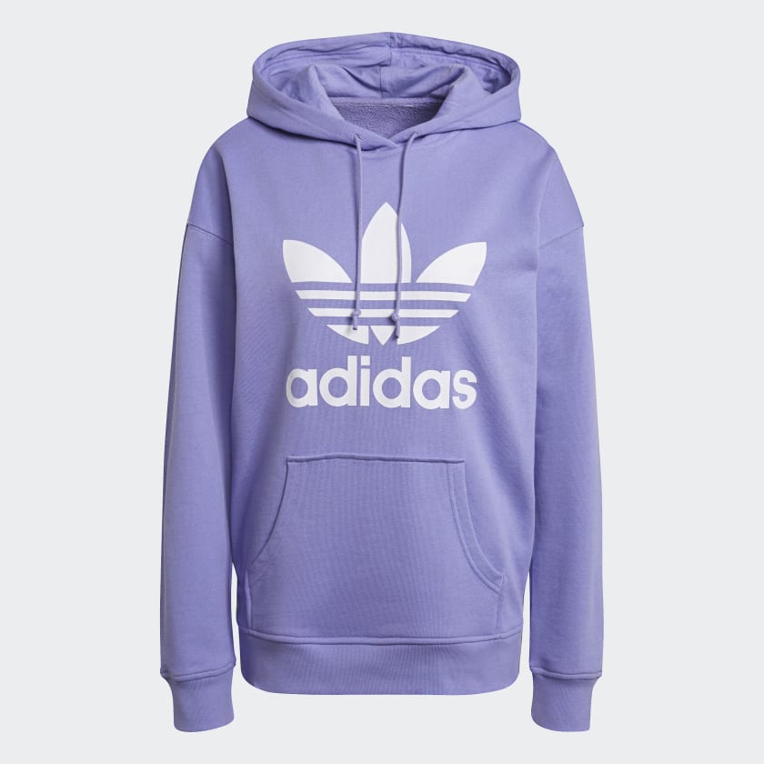 Purple adidas hot sale trefoil hoodie