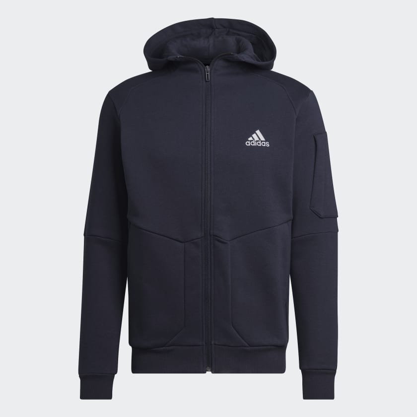 adidas Essentials for Gameday Fleece Full Zip Hoodie Blue adidas Thailand
