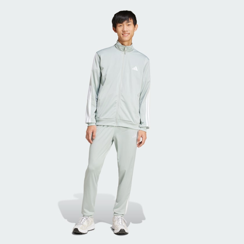adidas Sportswear Basic 3 Stripes Tricot Track Suit Grey adidas Ireland