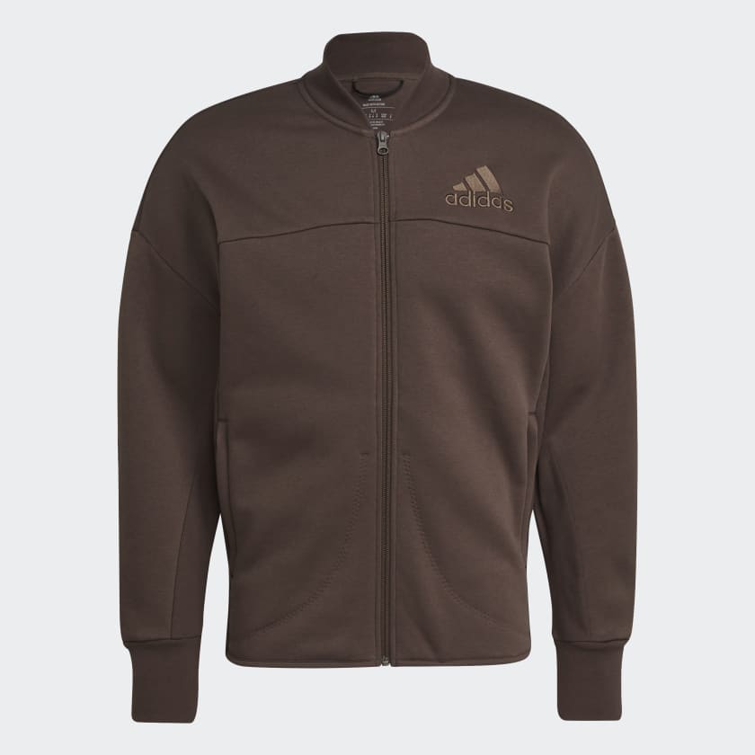 adidas Studio Lounge Fleece Track Top - Brown | Free Shipping with adiClub  | adidas US