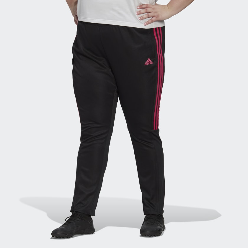 AEROREADY Sereno Cut 3-Stripes Slim Tapered Pants (Plus Size) - Black