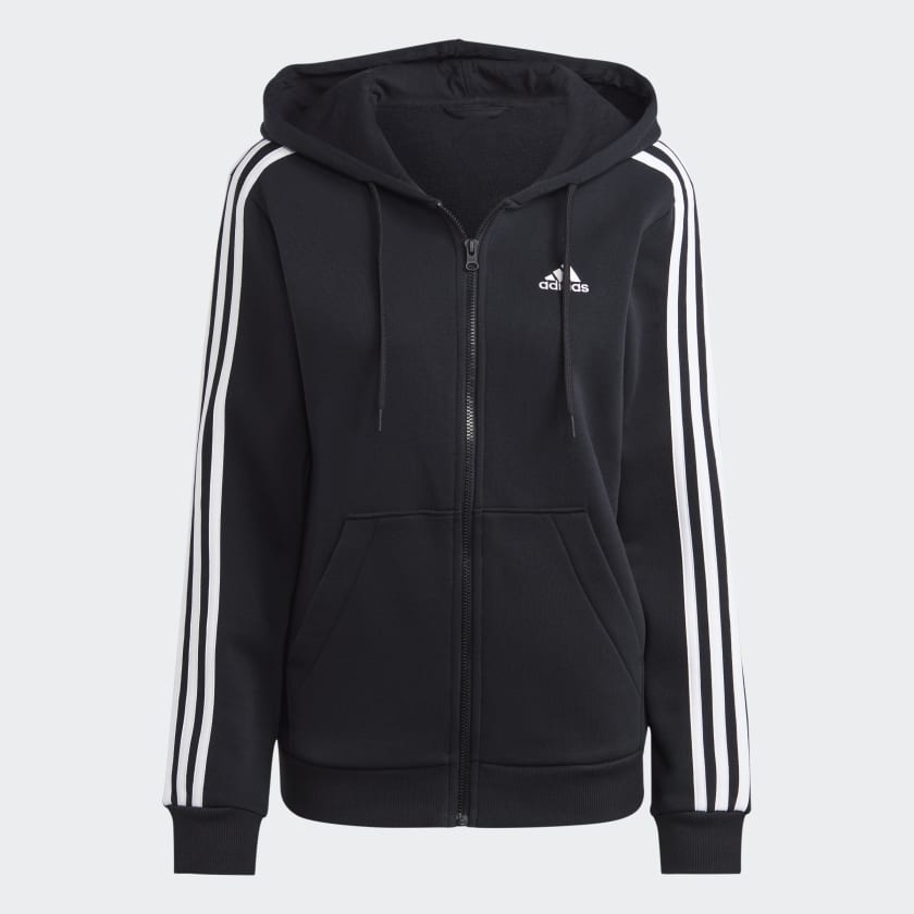 ADIDAS Essentials 3-Stripes Full-Zip Fleece Hoodie