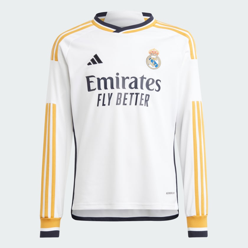Camiseta manga larga primera equipación Real Madrid 23/24 - Blanco adidas |  adidas España