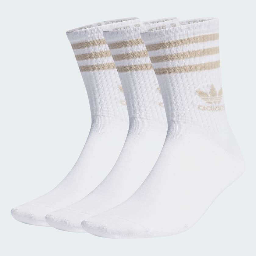 adidas Mid Cut Crew Socks 3 Pairs - White | adidas UK