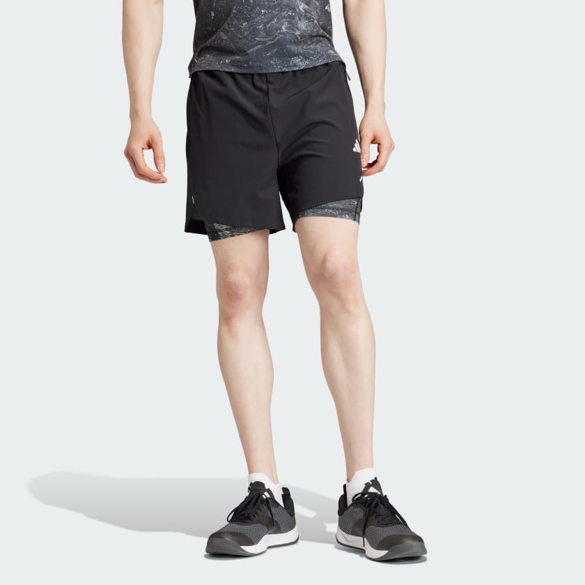 ADIDAS ADIDAS Power Workout Two-In-One Men's Training Shorts
