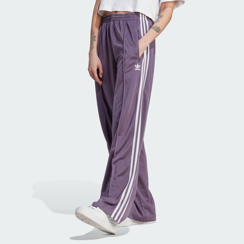 Palm Angels Women's Loose Track Pants in Brown/White Palm Angels