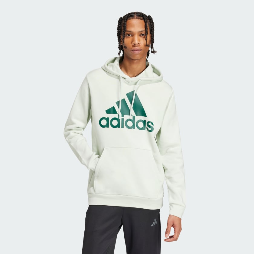 Polera con Capucha Essentials Felpa Logo Grande Verde adidas adidas Peru