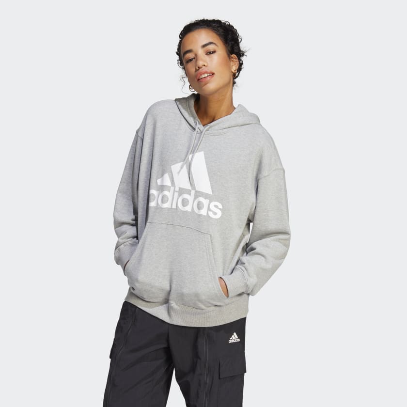 Adidas oversized big logo terry hoodie