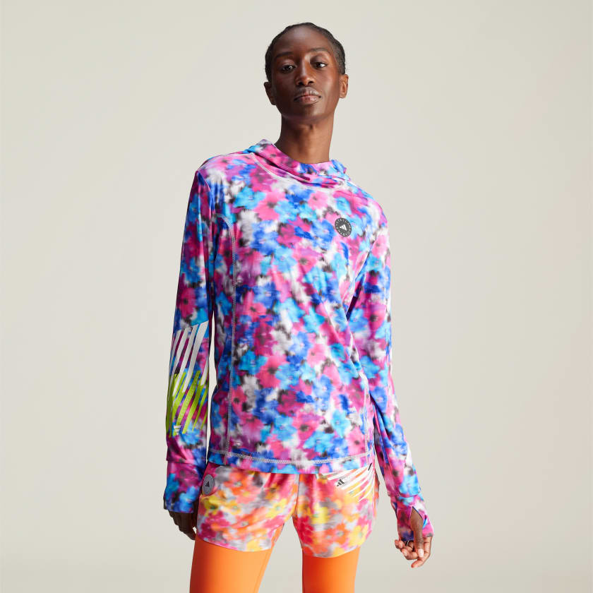 adidas by Stella McCartney プリント フード付き長袖トップ