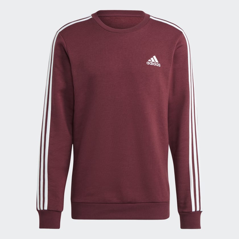 adidas Essentials Fleece 3 Stripes Sweatshirt Red Free Shipping with adiClub adidas US